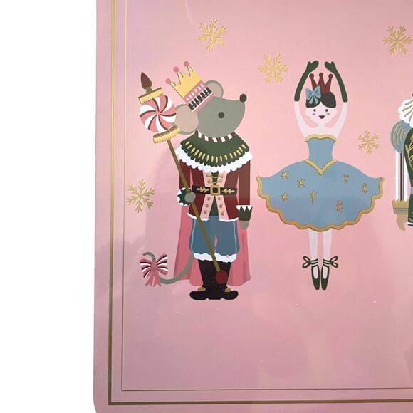 Envogue Pink NUTCRACKER Cork Backed  Christmas Placemats 12x16 Holiday New - Picture 5 of 10